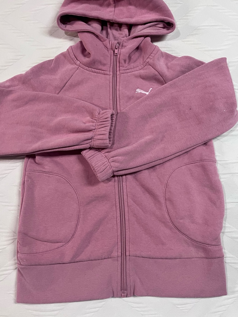 Puma Kids' Zip-Up Hooded Jacket in Dusty Pink 7/8